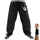 Dee Plus Tai Chi Trainingshose | Damen und Herren Kung Fu Uniformen Kampfsport | Qigong Wing Chun Shaolin Weite Beine Knickerbocker Kleidung -Baumwolle (3XL)