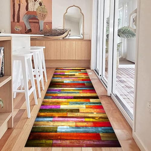 rutschfeste, waschbare Teppichläufer für den Flur – Küche, Flur, Treppen, schmaler Läufer – extra Lange Teppiche für Zuhause – modernes Design, 100 x 400 cm