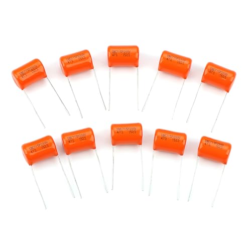 10 Stück Orange Tone Caps Gitarre Bass Tone Caps Kondensatoren 200V 715P .047uf E Gitarren Kondensatoren Gitarrenzubehör Leichter E Gitarren Kondensator Bass Klangregelungskondensator