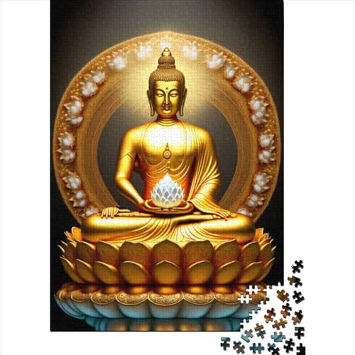 Buddha neben Lotus Puzzle für Erwachsene Teenager 1000 Teile Puzzle für Erwachsene Puzzles Weihnachtsgeburtstagsgeschenk für Erwachsene Teenager (Größe: 75 x 50 cm)