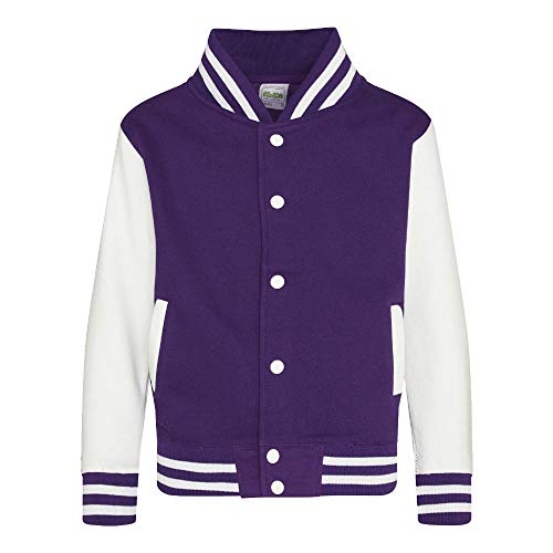 Just Hoods Kinder College Jacke/Purple/White, 7/8 (M)