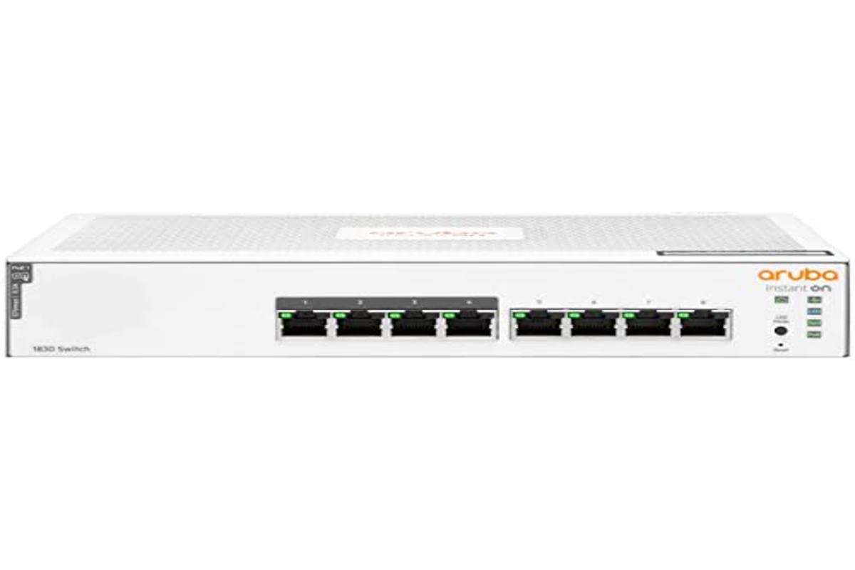 HP Inc. Aruba Instant On 1830 Desktop Gigabit Smart Switch 8X RJ-45 65W PoE - JL811A