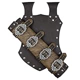 HiiFeuer Mittelalterliches Kunstleder-Schwert Frosch, Mittelalterliche Schwerttasche, Mercenary Knight Verstellbares Dolchholster (Braun A)