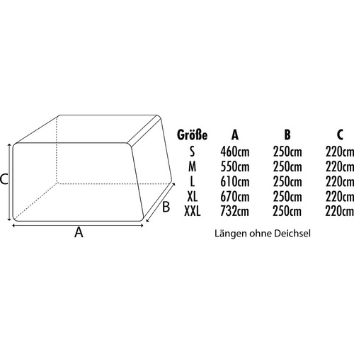 GreenYard Abdeckplane grau, LxBxH: 550 x 250 x 220 cm 3