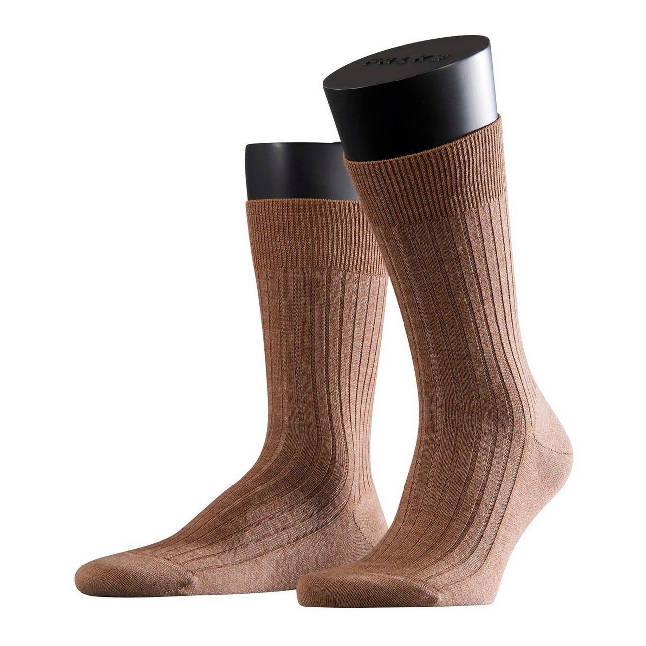 FALKE City Herren Socken Bristol Pure 2er Pack, Größe:39-40, Farbe:Nutmeg Melange (5410)