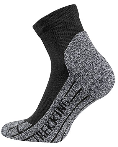 TippTexx24 4 Paar kurzTrekkingsocken, Wandersocken mit Coolmax Garn (39-42, schwarz)