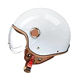 Retro Motorradhelm Herren Damen, Vintage Motorrad Jethelm, Halbhelme Mit Visier, Klapphelme DOT/ECE-Zulassung, Offenem Helm Chopperhelm Rollerhelm Brain Cap Helm(59-60cm) ( Color : B , Size : (59-60cm