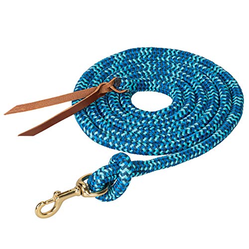 Weaver Leather Unisex-Erwachsene Cowboy-Leine mit Schnappverschluss, 1,6 cm x 3 m Blei, Marineblau/Königsblau/Türkis, 5/8" x 10'