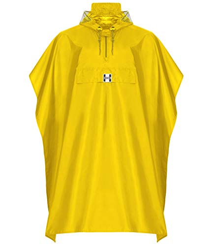 HOCK Regenponcho Damen Herren – Regenponcho Fahrrad 100% Wasserdicht – Regenponcho Festival – Regenbekleidung Wandern (gelb, XL bis 185cm Körpergröße)