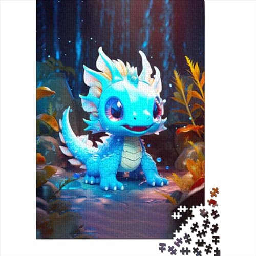 Niedlicher Baby-Drache, Holzpuzzle, Puzzle für Erwachsene, Teenager, Erwachsene, 1000 Teile, Puzzlespiel, Spielzeug für Erwachsene, Familienpuzzle, Geschenk (Größe: 75 x 50 cm)