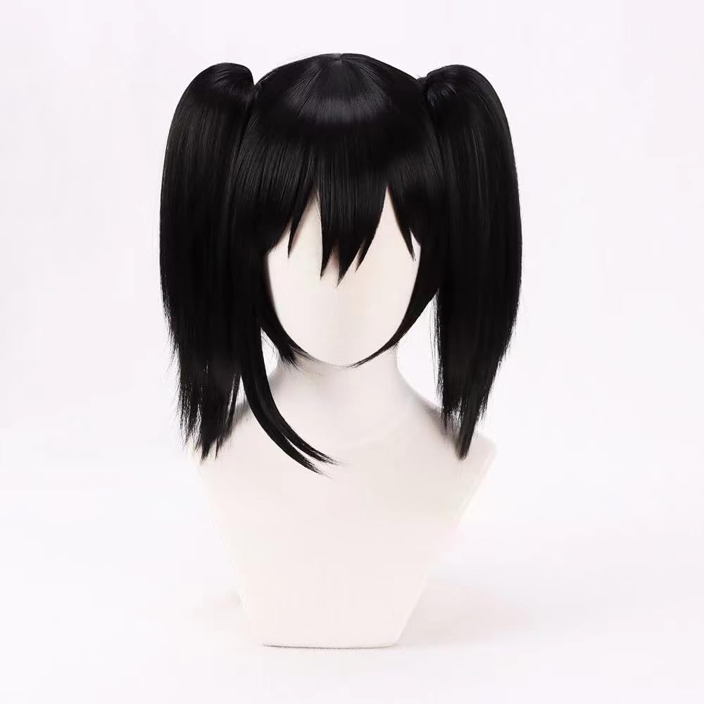 WCCNKK Anime Cosplay Perücke for Lovelive Nico Yazawa Cosplay-Perücke, Schwarze Perücke Mit Doppeltem Pferdeschwanz, Kostüm-Halloween-Perücke, Kostümparty, Anime-Show, Mit Perückenkappe