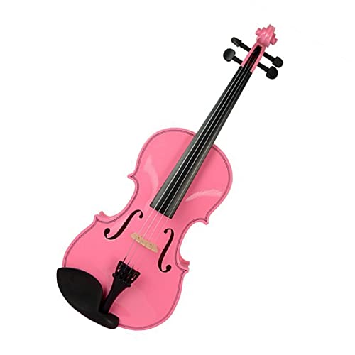 Violine Anfänger 4/4 3/4 1/2 1/4 1/8 Größe Pink Fiddle Acoustic Violin Fiddle W/Case Bow Bridge Für Anfänger (Color : 1/8)