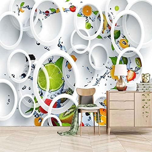 Weißer Kreis Obst 3D Tapeten Wanddekoration Fototapete Sofas Wohnzimmer Wandbild Schlafzimmer-300cm×210cm