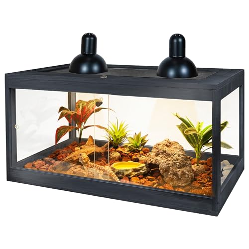 Prolee 28 Gallonen Terrarium, Reptilienlebensraum, langlebige Qualität, geeignet für alle Arten von Reptilien, Hamstern, Schlangen, Schwarz