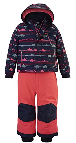 first instinct by killtec FISW 5 MNS Jckt and PNTS 3 in 1 Skioverall/Schneeanzug mit abzippbarer Hose und Kapuze, Coral pink, 98/104