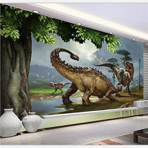 XLMING Dinosaurier 3D Tapete Wohnzimmer Sofa Schlafzimmer Esszimmer Home Dekoration Wand-300cm×210cm