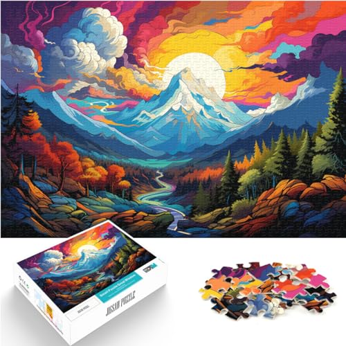 Puzzlespiel Bunte Pyrenäenberge 1000 Teile Puzzle für Erwachsene Holzpuzzlespielzeug Puzzles Lernspiele Stressabbauende Puzzles 1000 Teile (50 x 75 cm)