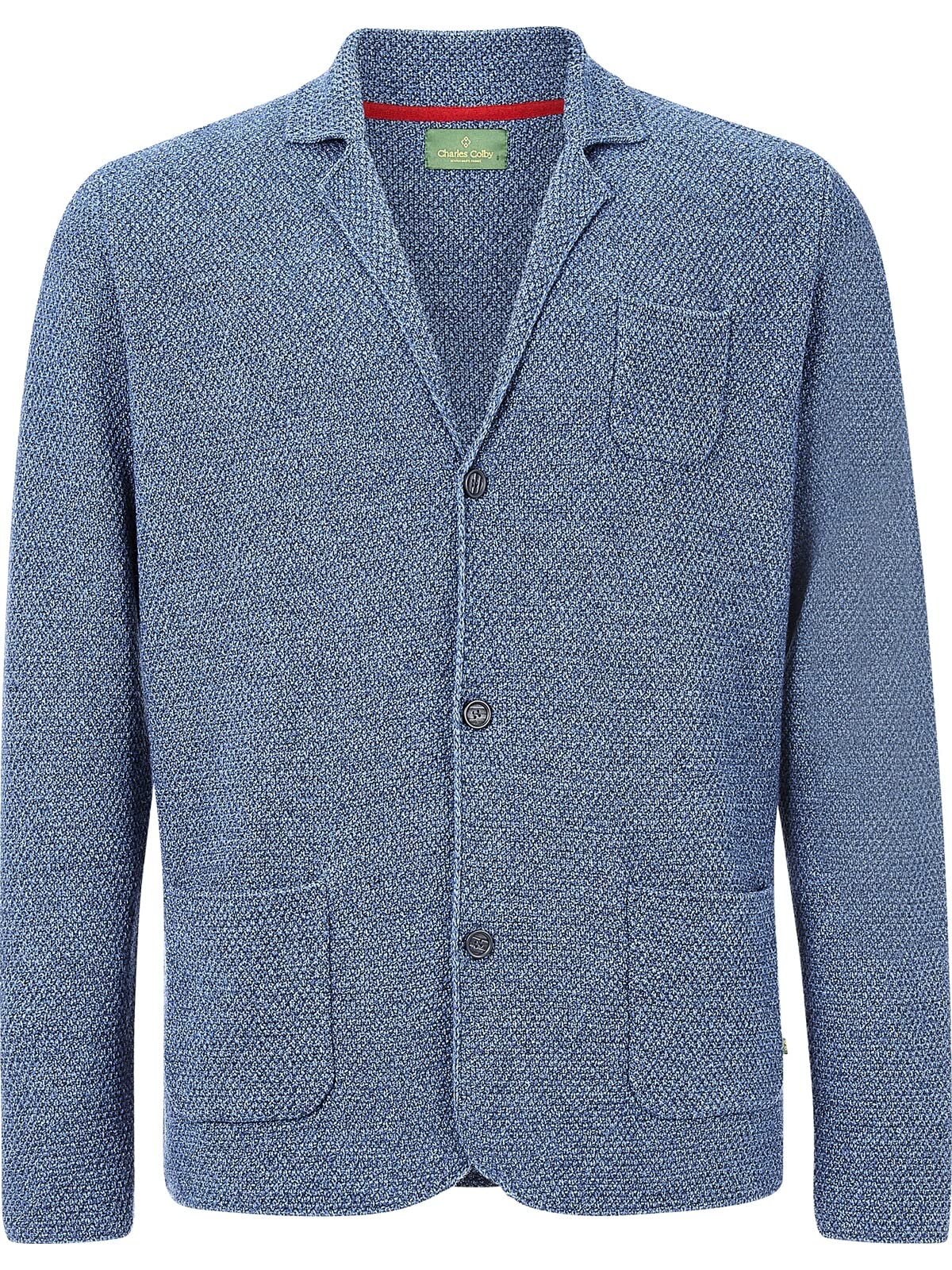 Charles Colby Herren Strickjacke Earl James (Freizeit-Sakko, Herren-Blazer) blau 3XL (XXXL) - 64/66