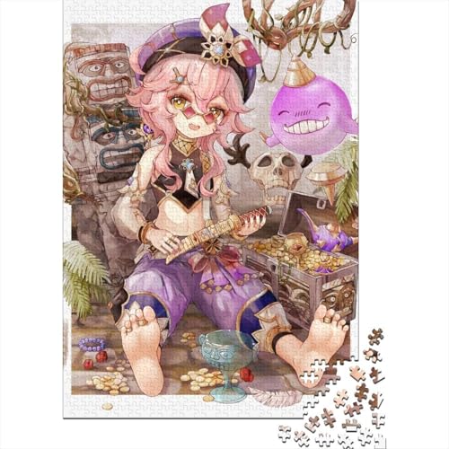 Genshin Impact Dori Puzzles 1000 Teile Holzpuzzles Holzpuzzles für Erwachsene Teenager ganze Familie und die (Größe: 75x50cm)