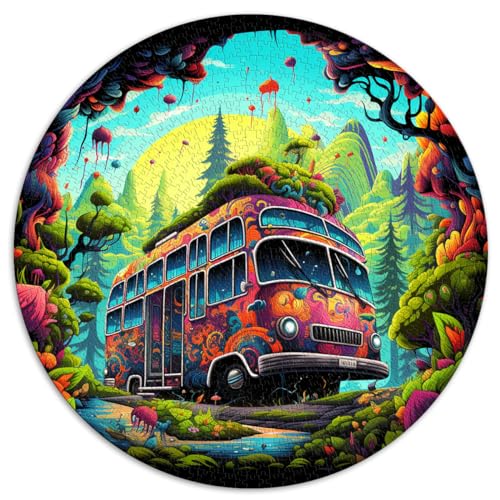 Puzzle für Erwachsene mit Dschungelbus, 1000 Teile, Puzzle-Geschenk, 26,5 x 26,5 Zoll, Familienspaß-Puzzle durch Dekomprimieren, intellektuelles Lernspielzeug