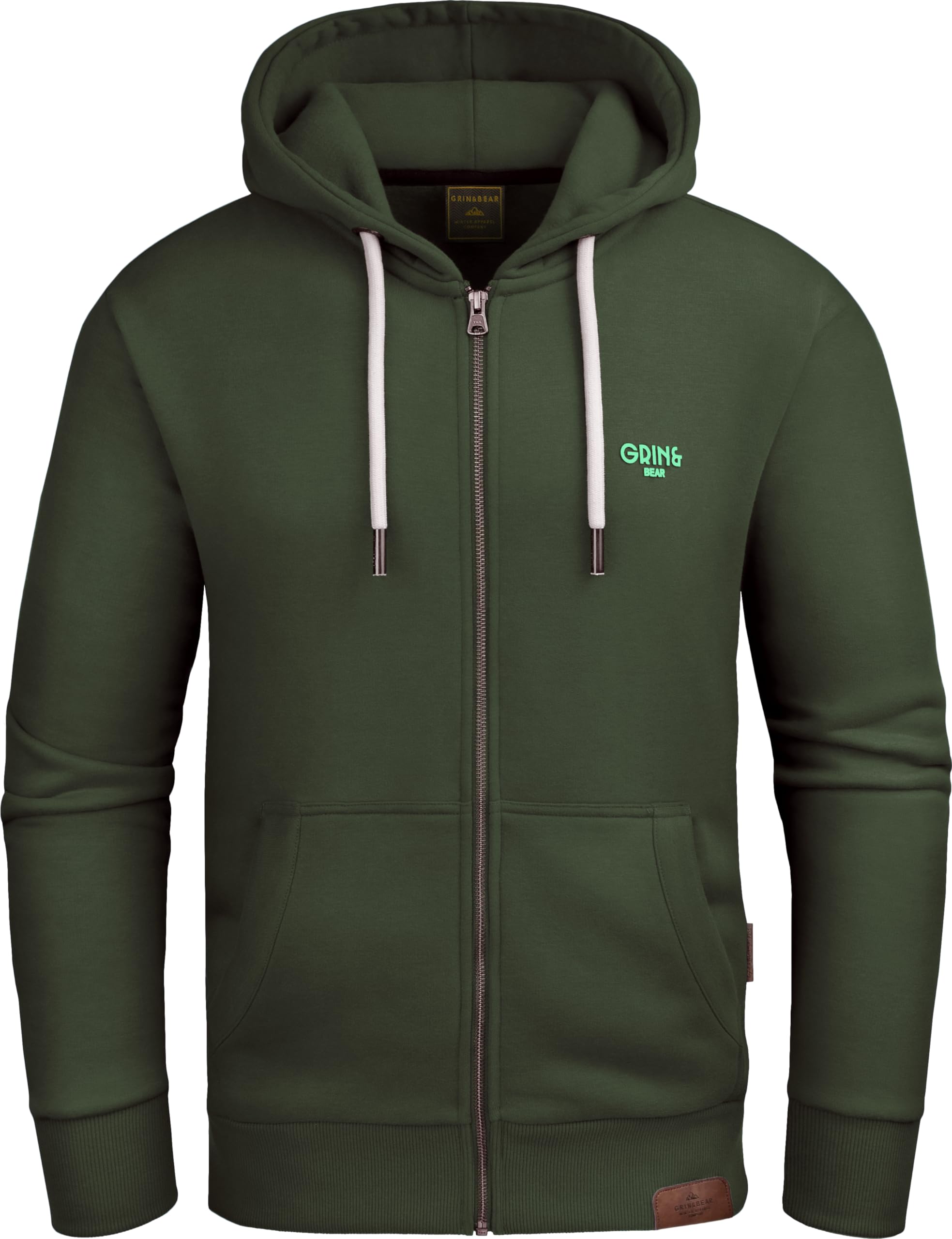 Grin&Bear Hoodie Herren Hoodie Sweatjacke GEC607 Olivgrün S