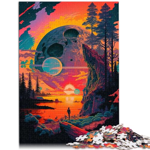 Spielzeug-Puzzle Psychedelisch 1000-Teile-Puzzle für Erwachsene Holzpuzzle Spielzeug Puzzles Lernspiele Stressabbauende Puzzles 1000 Stück (50x75cm)