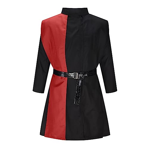 WANGTIANXUE Mittelalter Kleidung Herren Langarm Jacke mit Gürtel Vintage Halloween Cosplay Costum Retro Karneval Faschingskostüme Männer Lange Coat Kostüm Erwachsene