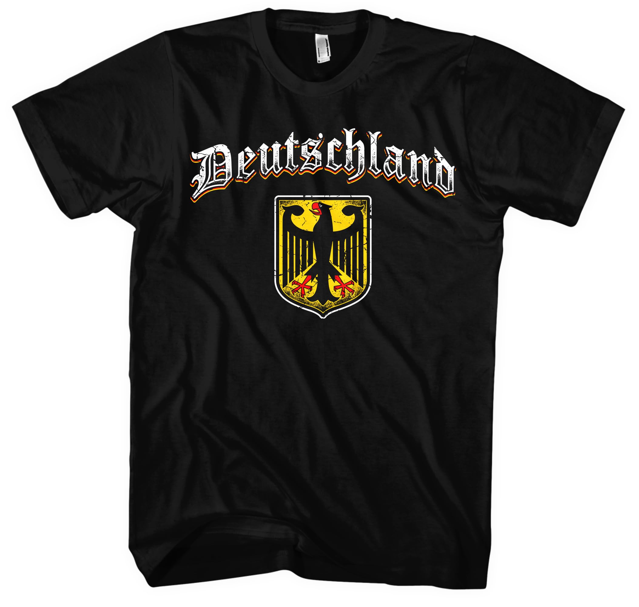 Deutschland Herren T-Shirt | Deutschland Shirt EM WM Deutschland Flagge Tshirt Germany Fußball Deutschland Trikot | M8 Schwarz (4XL)