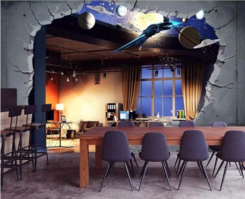 Stereoskopischer Kosmischer Sci-Fi-Himmel 3D Tapete Poster Restaurant Schlafzimmer Wohnzimmer Sofa TV Dekorative Wand-300cm×210cm