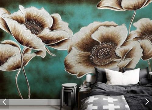 Kubischer Mohn 3D Tapete Poster Restaurant Schlafzimmer Wohnzimmer Sofa TV Dekorative Wand-430cm×300cm