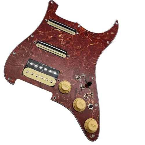 Vorverdrahtetes, Geladenes Schlagbrett-Set Für E-Gitarre, Multifunktions-Humbucker-Tonabnehmer, Kabelbaum vorverdrahteter Tonabnehmer Schlagbrett (Color : 03)