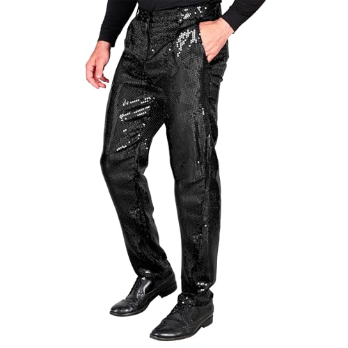 Widmann - Party Fashion Paillettenhose für Herren, Disco Fever, Schlagermove, Herrenhose