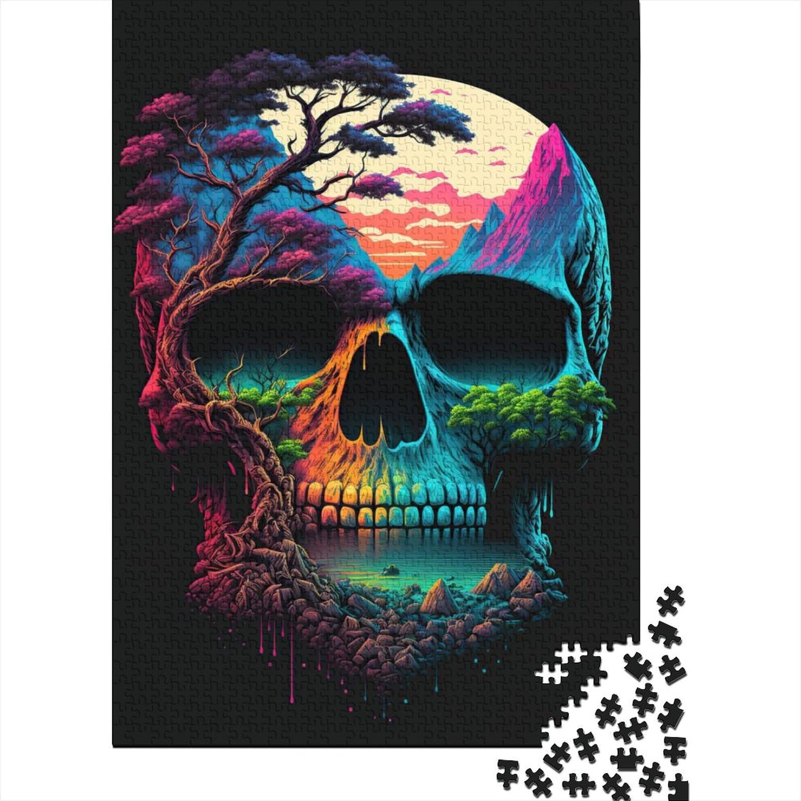 Skull Island Holzpuzzle Puzzle für Erwachsene und Jugendliche, Lernspiel für Erwachsene und Jugendliche, 75 x 50 cm