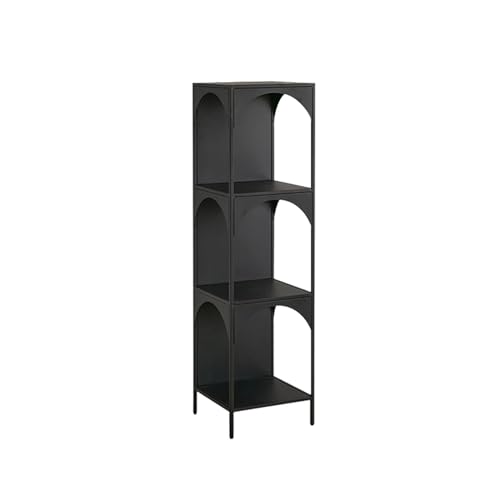 SLOKFV5 Regal Kreatives Metall-Bücherregal, bodenstehend, modernes offenes Bücherregal, vertikal stehend, Bücherregal, Ausstellungsregal für Wohnzimmer, Schlafzimmer, Büro Standregal Bookshelf