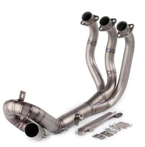 SKINII Motorrad Schalldämpfer Für MT09 FZ09 MT-09 FZ-09 Für MT Für FZ 09 2013-2020 Motorrad Vollsystem Auspuff Mittelrohr Auspuff für Motorräder(Titanium Alloy)