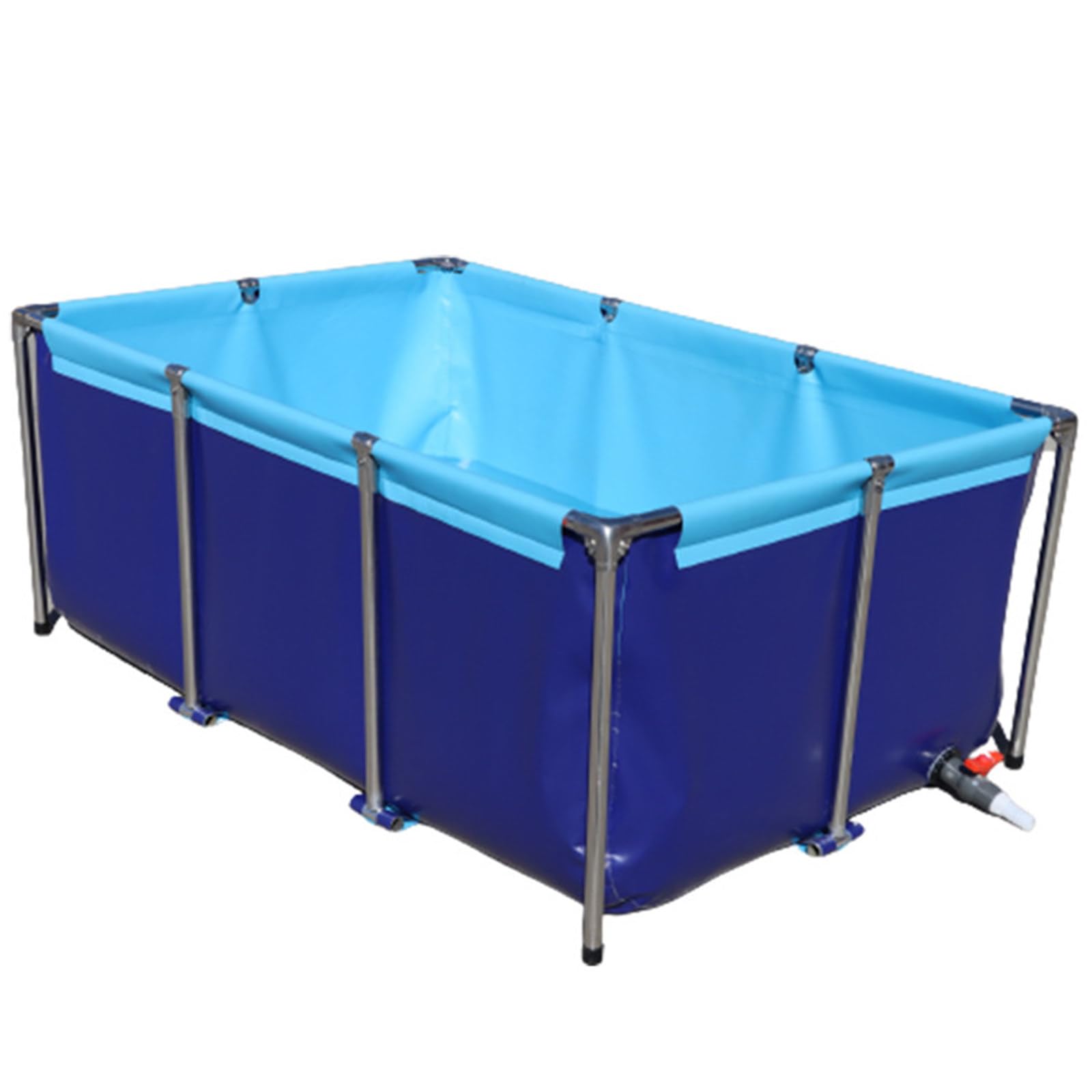 Aquarium-Pool, PVC-Leinen-Teiche mit Ablassventil, temporärer Fäkalientank für Salzwasserfische, 0,7-mm-Planen-Wasserspeicherpool für schwimmende Koi-Fisch-Schildkröten,120 * 100 * 80cm