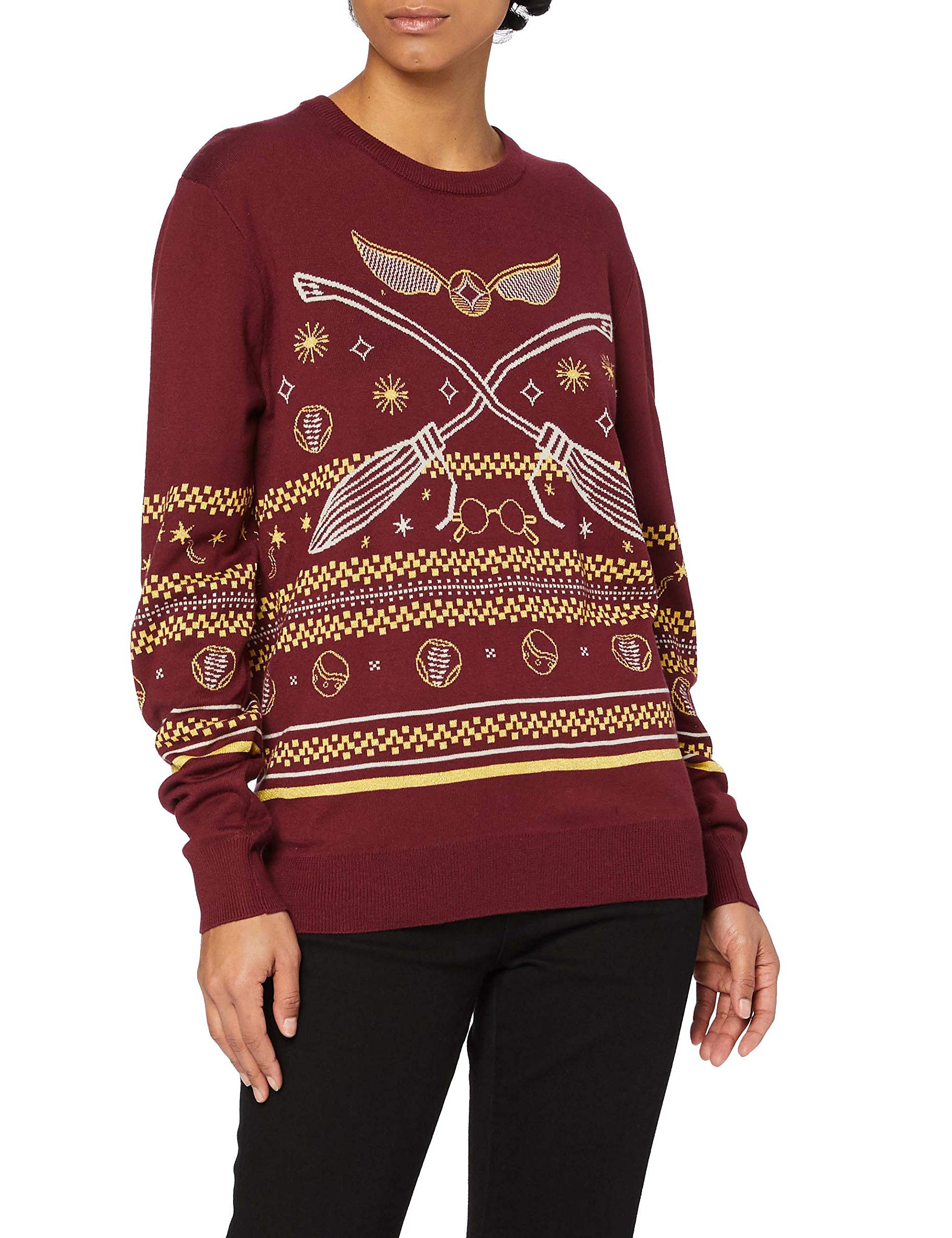 Harry Potter Women's WOHAPOMPU037 Pullover, Bordeaux, Large