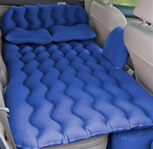 GLILAR Auto Luftmatratze Auto Luftmatratze Reisebett Auto Matratze Hinten Aufblasbares Kissen Luftkissen Bett Reisematratze Schlafkissen Klappbett Autozubehör(Blue)