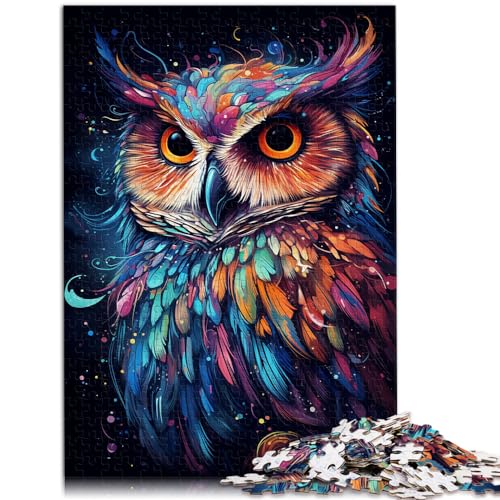 Puzzlespiel Malen Bunter Planet Eule Puzzles für Erwachsene 1000 Puzzles Holzpuzzles Weihnachtswunschliste mit Weihnachtsmann 1000 Teile (50x75cm)