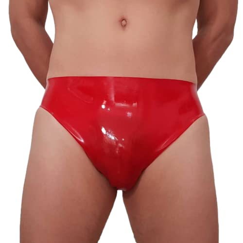 Handgefertigte Latex-Gummi-Unterhose für Herren, individuell anpassbar,rot,XXL