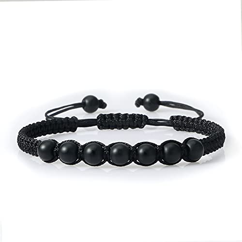 YIHANSS Kristallraue Trendige geflochtene Nylonseilperlenarmbänder Frauen Männer Naturstein Karneol Imitation Bernstein Strang Armband Armreif Geschenk Reiki-Armbänder (Farbe: Beige, Größe: Beige)