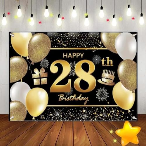 Alles Gute zum 26/27/28/29/30. Geburtstag Hintergrund Spielmaschine Golden Junge oder Mädchen Prinz Foto Cartoon Fotografie Hintergründe Erwachsene Rot 350x230cm