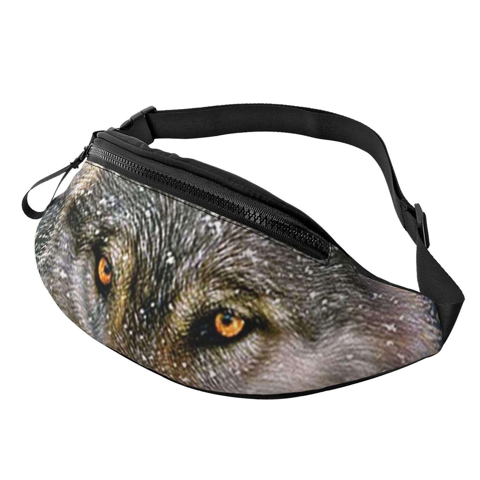 HSJFS Modische Hüfttasche mit rotem Totenkopf-Motiv, verstellbarer Gürtel, lässige Brusttasche, Trendiger Wolf, Einheitsgröße