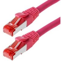 Helos - Patch-Kabel - RJ-45 (M) zu RJ-45 (M) - 30 m - SFTP, PiMF - CAT 6 - halogenfrei, geformt, ohne Haken - Magenta