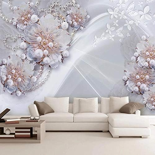 XLMING Schmuck Und Blumen Küche Esszimmer Arbeitszimmer Wohnzimmer TV Hintergrund Wand 3D Tapete-400cm×280cm