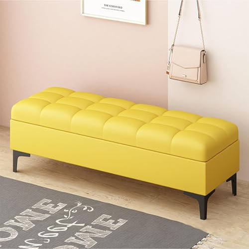 GFPHBJ Schuhbank, Sofabank, Mit Stauraum PU-Leder Fußhocker Rechteckig Nachttischbank, Geeignet Für Schlafzimmer, Wohnzimmer, Eingangsbereich,15.7" L x 15.7" W x 15.7" H,G