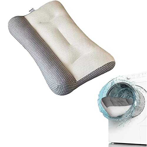 Japanisches ergonomisches Kissen, Super ergonomisches Kissen, Einstellbare Ergonomie Kontur Orthopädisches Bettkissen, Geeignet für Seiten-, Rücken- und Bauchschläfer,Grau,2pcs