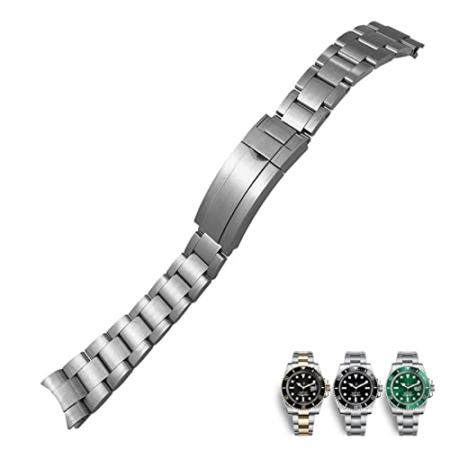 NEYENS Uhrenarmband für Rolex Submariner Oysterflex GMT 20 mm, 904L Edelstahl, Gleitfaltschnalle, Uhrenarmbänder, 20 mm, Achat