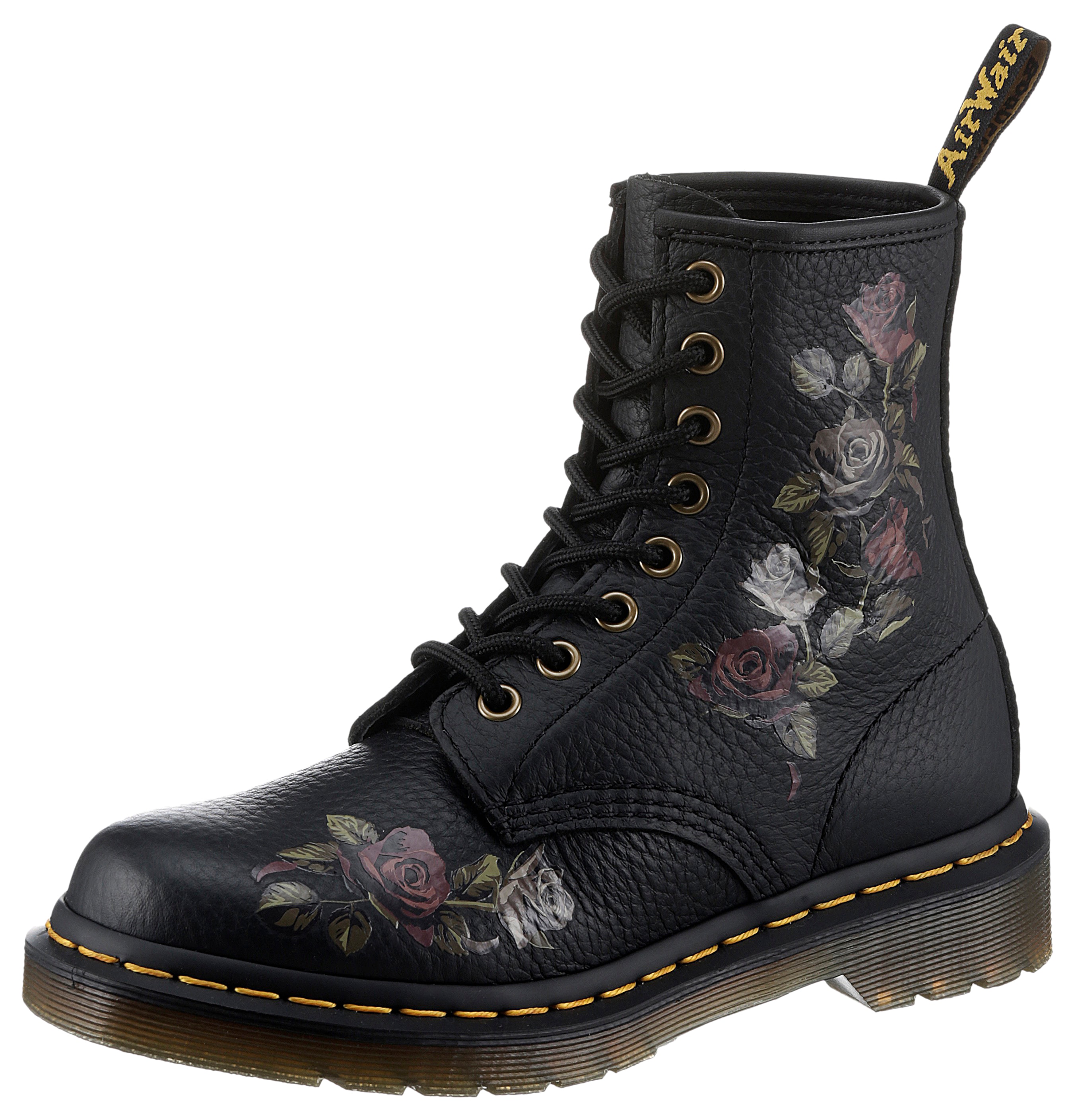 Dr. Martens Damen Schnürstiefeletten Schwarz Glattleder 39