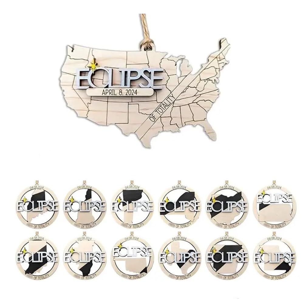 Kiudduy Sonnenfinsternis 2024 Ornament Aus, Sonnenfinsternis-Andenken, Dekoration Aus für Zuhause, Büro, Dekoration, Astronomie-Liebhaber